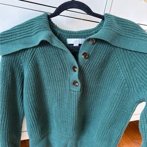 LOFT Teal Cowl Neck Sweater